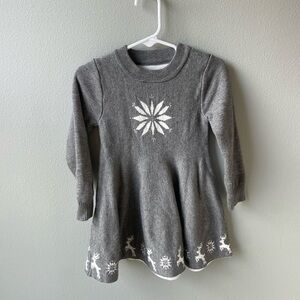 Little Sleepies Play // Heather Charcoal Snowflake Girls Winter Dress